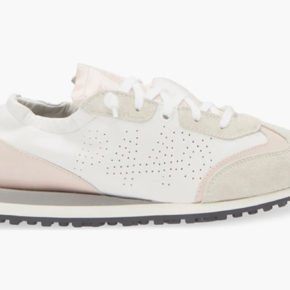 Kelli leather sneaker in white and patent pink - Picture 8 of 11
